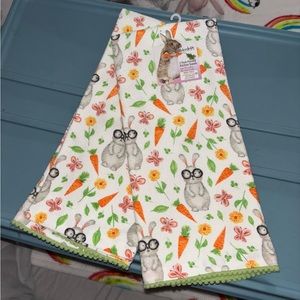 Set of 2 Colordrift Bunny Spring Kitchen Dish Towels